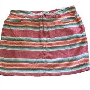 𝅺old Navy Linen Style Sarape Woven Pattern Southwestern Mini Skirt Size 10